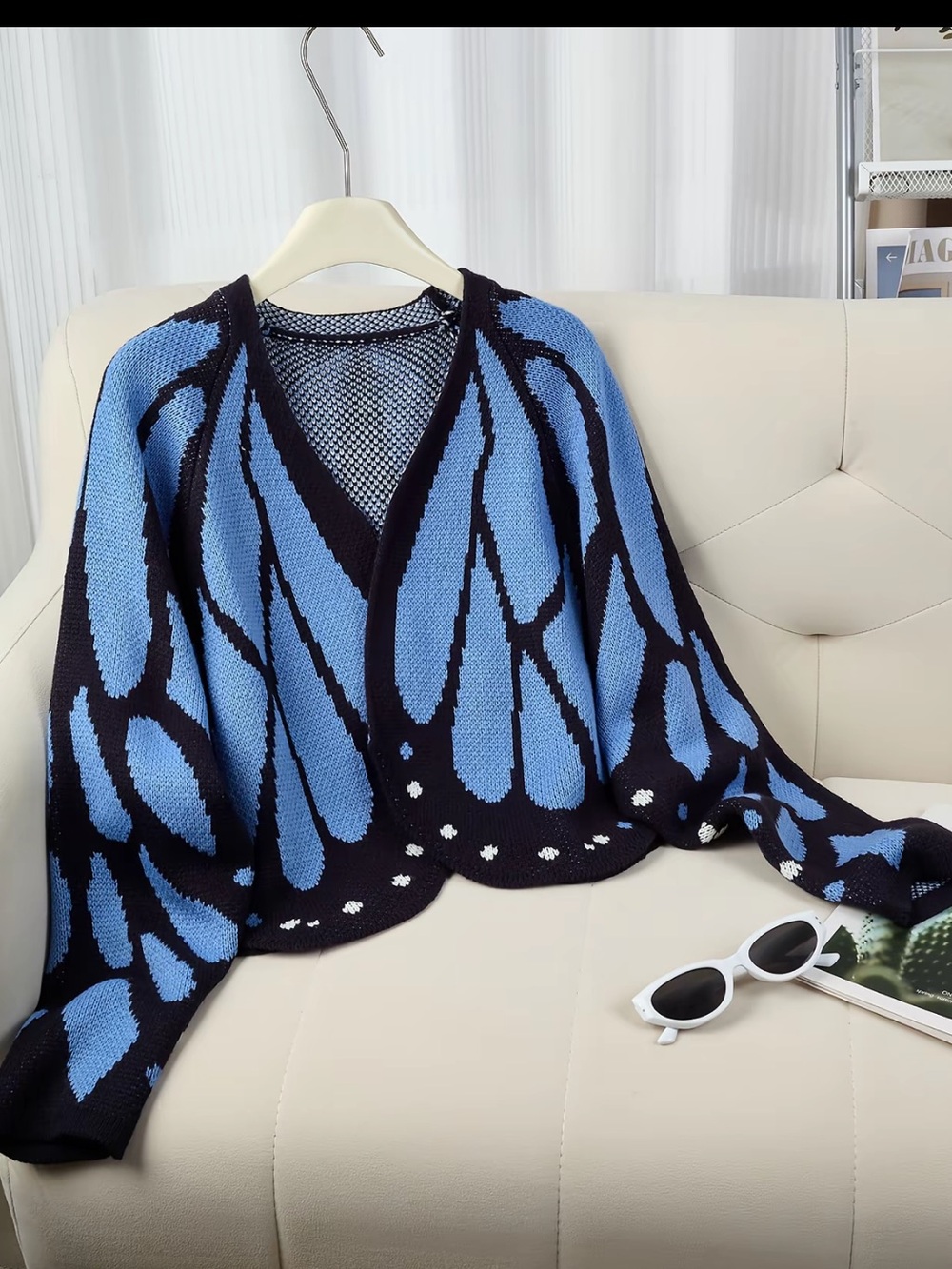 Morpho blue butterfly cardigan - Picture 1 of 8